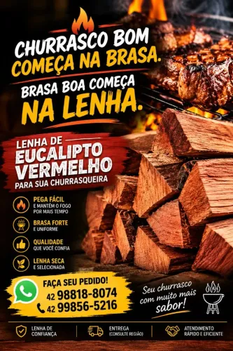 LENHA DE EUCALIPTO VERMELHO.