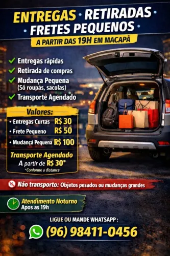 Fretes pequenos e retiradas/entregas
