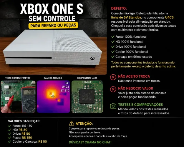 Xbox one s Curto 12v