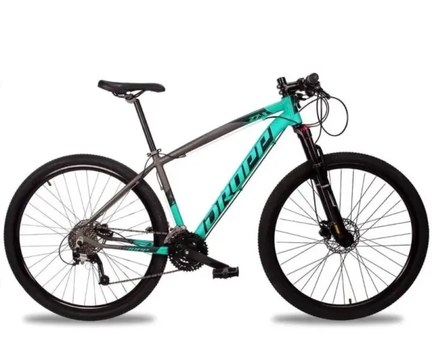 Bicicleta Aro 29 Quadro 17 Z7-X Cinza/Anis - Dropp
