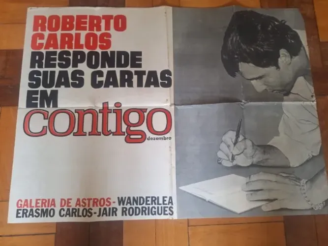 ROBERTO CARLOS MEGA POSTER REVISTA CONTIGO PROMO PARA BANCAS DE REVISTA