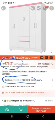 Guarda roupa infantil branco