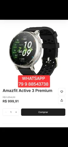 AMAZFIT ACTIVE 3 PREMIUM GPS STRAVA  LACRADO LANÇAMENTO TEMOS OUTROS MODELOS TAMBÉM