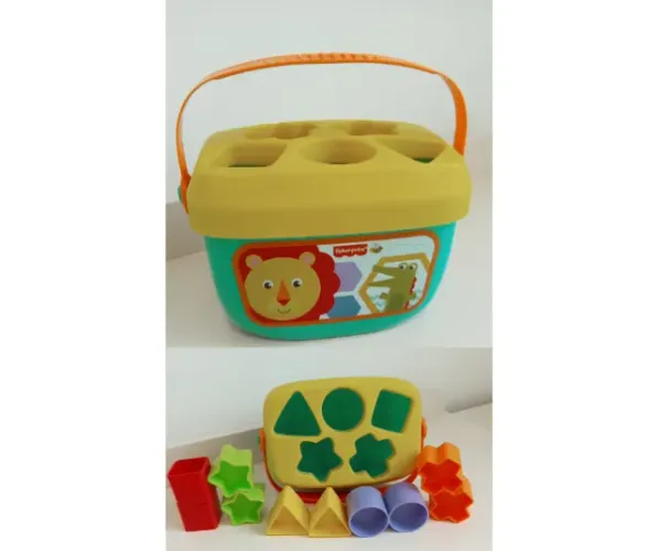Balde primeiros blocos fisher-price 6 meses