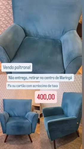 Poltrona decorativa azul