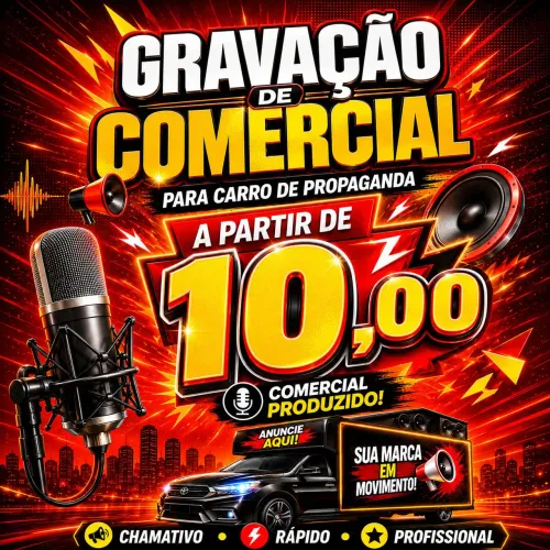 Gravação de comercial 10,00