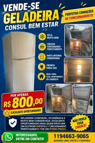OPORTUNIDADE IMPERDÍVEL! GELADEIRA CONSUL BEM-ESTAR POR APENAS R$ 800! ?