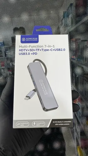 Hub Adaptador USB-C 7 em 1 HDMI 4K, SD/TF, USB 3.0 e PD - Novo