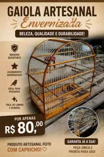 Gaiola de canário recém-invernizada