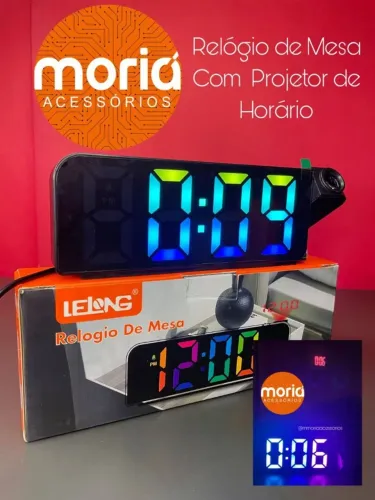 Relógio De Mesa Digital Led com Projetor de Horário LE-8138