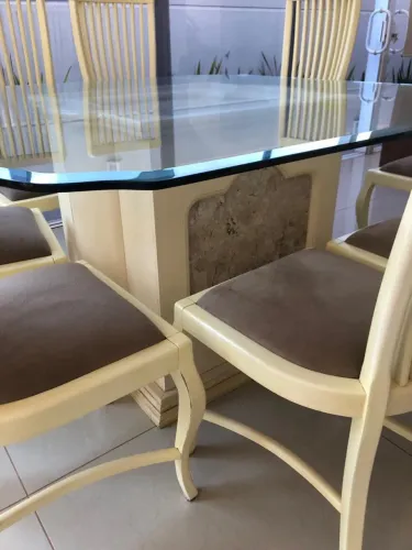 Mesa jantar quadrada 8 cadeiras