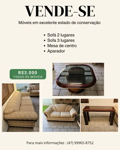 Sofá e mesa 