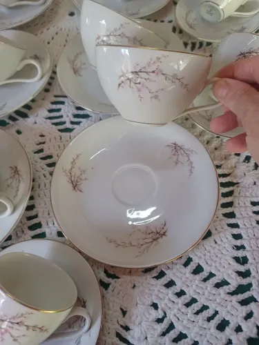 Jogo de xícaras de chá e café porcelana Esteatita