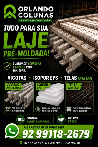 Colunas Prontas e Laje Pré Moldada