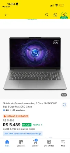 Lenovo LOQ-E RTX 3050 6gb 16gb Ram 512gb ssd