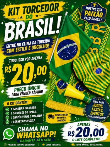 Kit do Brasil Torcedor Copa do Mundo