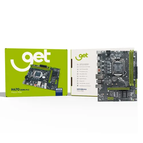 Placa-Mãe Get H470 DDR4 64GB M.2, Suporta Intel 10° e 11° Geração, USB, HDMI, SATA III