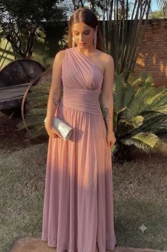 Vestido longo de festa Rosê