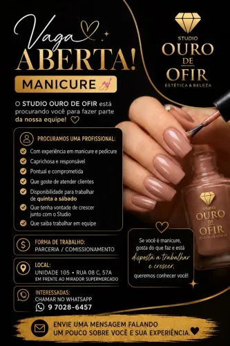 Vaga para manicure