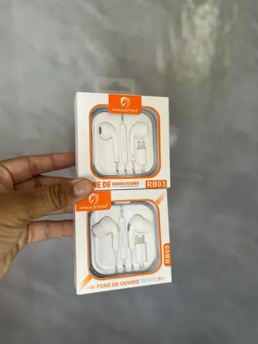 Fone de ouvido com fio iPhone e smartphone-