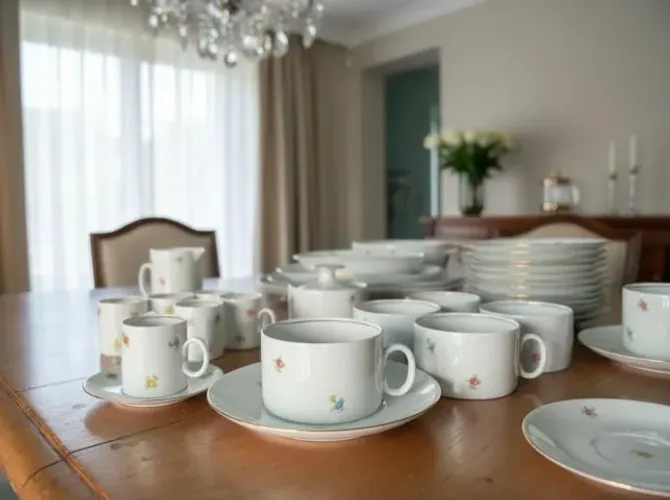 Aparelho De Jantar Porcelana Renner 72 Peças Completo Vintage