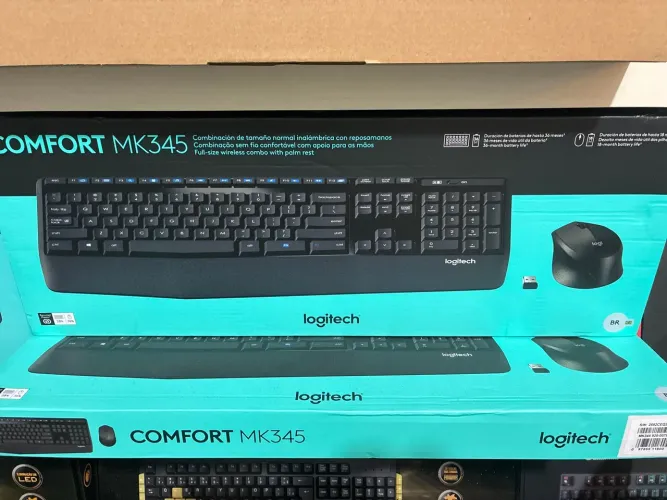 Kit teclado e mouse sem fio Logitech Mk345