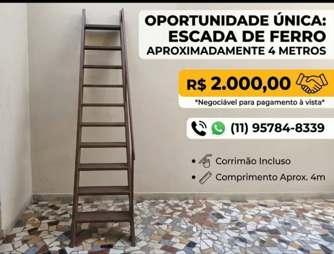 Escada reta de ferro