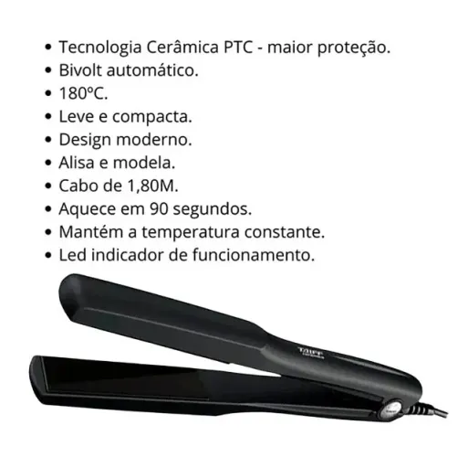 Prancha cerâmica Taiff 180°C semi nova profissional alisar cabelo