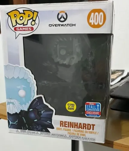 Funko pop games overwhatch reinhart 400, edição especial brilha no escuro