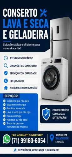 Conserto de geladeira e maquina de lavar