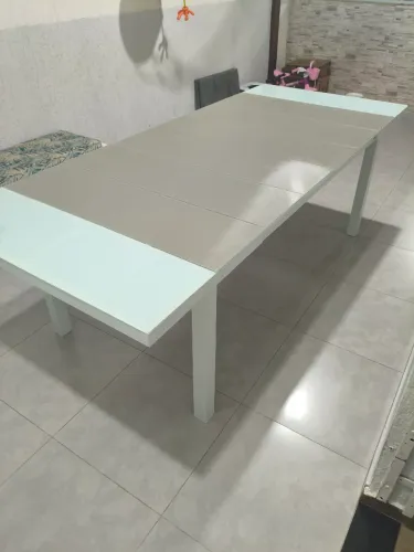 Mesa de vidro 8 lugares jardim