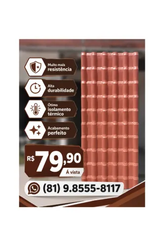 Telha PVC Eplast Plan 2,41m x 0,88cm / 1.5mm ( Cor: Ceramica)