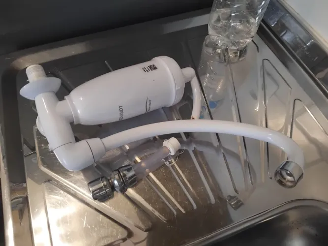 Torneira com filtro acoplado Lorenzetti Aquabella branco seminovo