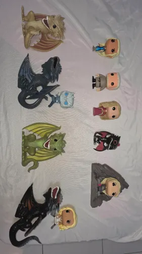 funko pop Senhor dos anéis e GOT house of dragon game of cartão 12x