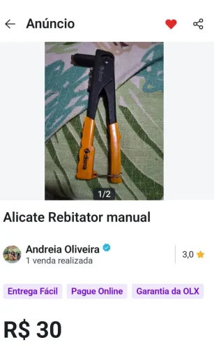 Alicate rebitador manual 