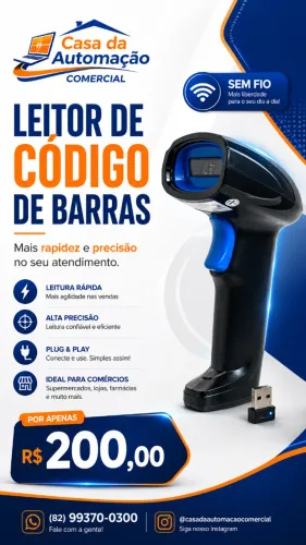 Leitor de códigos de barras sem fio