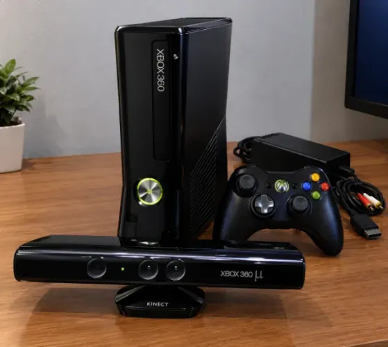 Xbox 360 Slim + Hd 500gb + Kinect + Varios Jogos