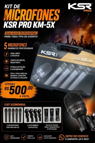 Kit Microfone Bateria Ksr
