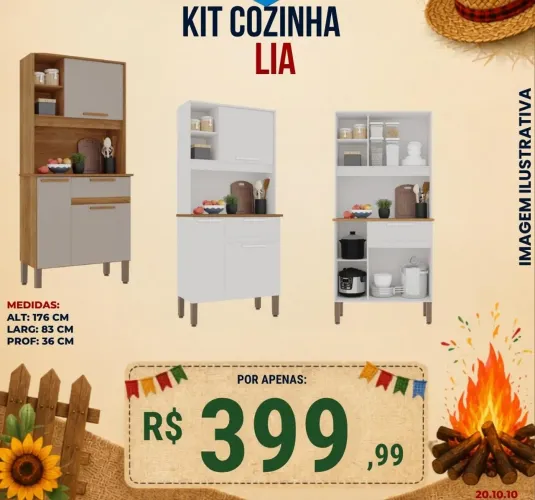 Cozinha Lia 3 portas