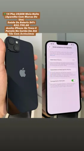 iPhone 14 Plus 256GB Meia-noite ( Marcas De Uso ) Usado