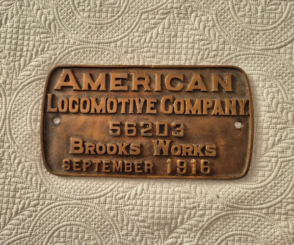 Placa de identificação locomotiva americana