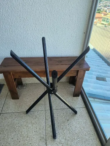 Pés para mesa dobrável serve tampo de vidro granito ou madeira 