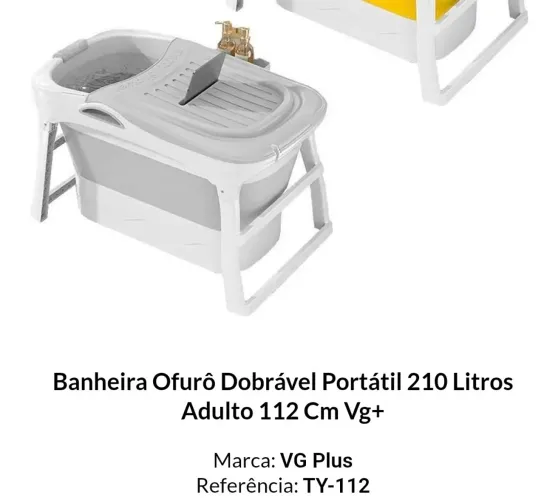 Banheira Ofuro Dobrável 210litros adulto