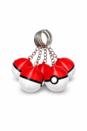 Pokébola Clássica Chaveiro Kit 5 Unidades 3,5cm Estilo Anime Colecionável