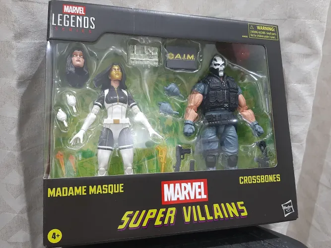 Figuras de Ação Marvel Legends Madame Masque e Ossos Cruzados 2-Pack Super Vilões Lacrado
