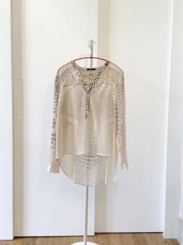 Camisa Canal animal print transparência P