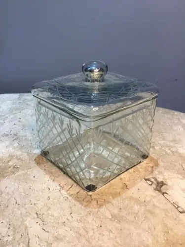 Bela Bomboniere Caixa Em Demi Cristal Rica Lapidação