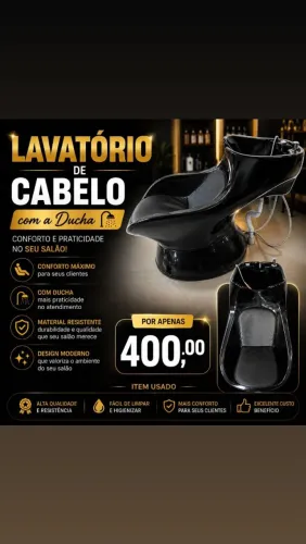 Lavatório de cabeleireira com aquecedor e ducha