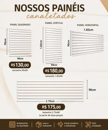 Painel canaletado em mdf