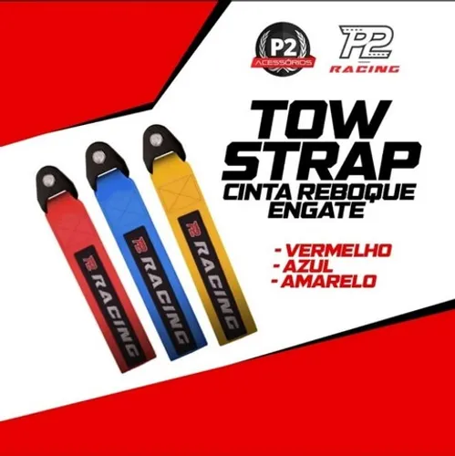 Tow Strap Hook Cinta Reboque Engate Parafusado - Várias Cores